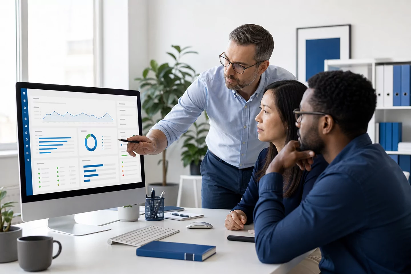 Email deliverability specialists reviewing inbox placement, sender reputation, and authentication data together
