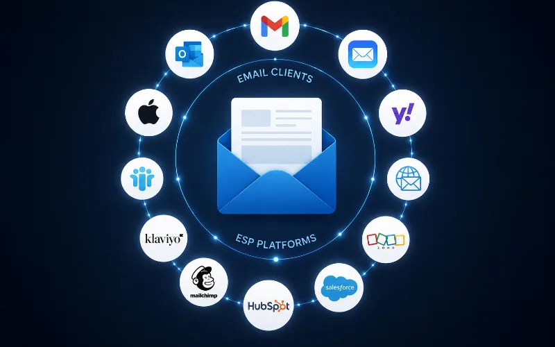 Email connected to major email clients and platforms