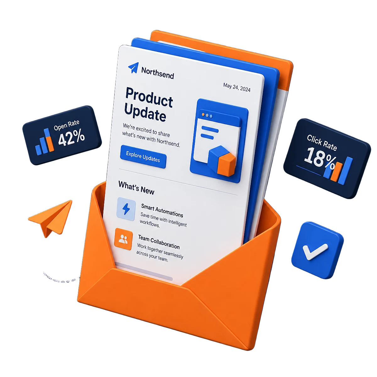 Email campaign dashboard showing campaign performance and email production workflow