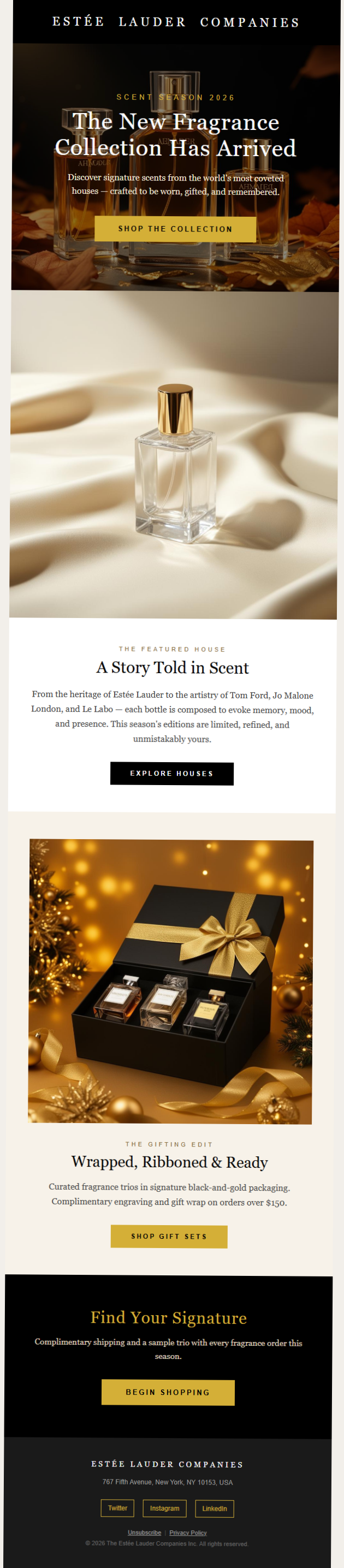 Estée Lauder newsletter template preview