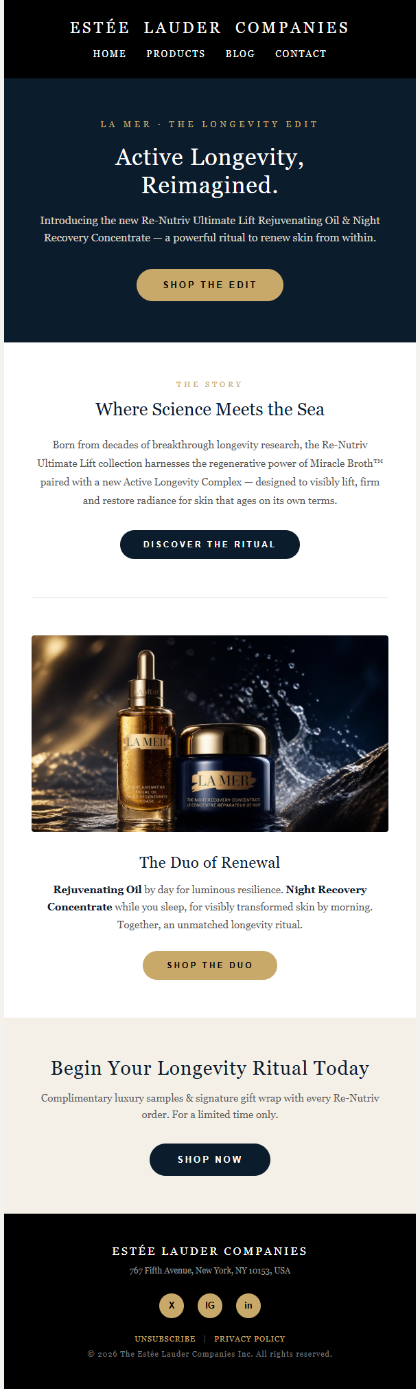 La Mer newsletter template preview