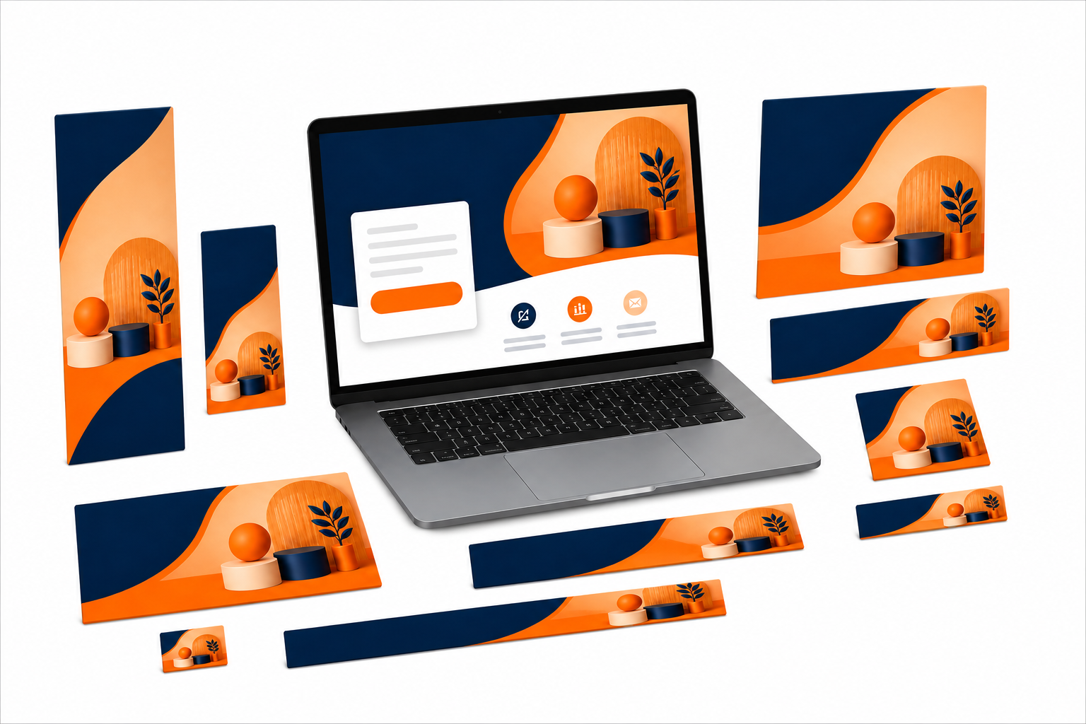 Digital campaign assets for email, landing pages, web banners, and social media placements