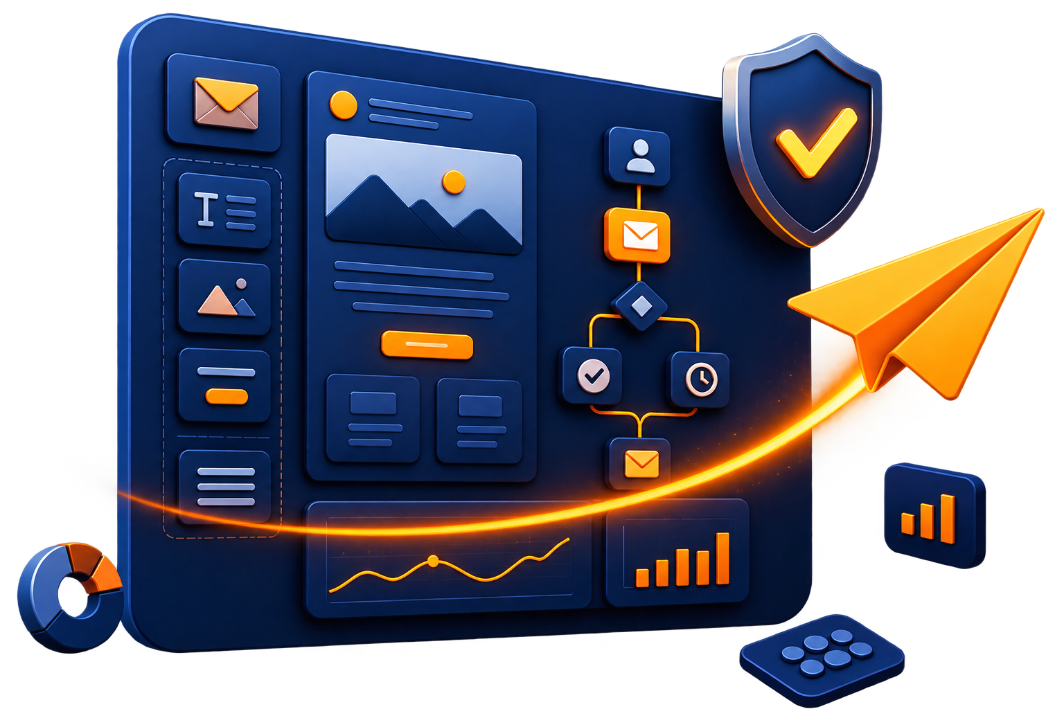 Full-service email marketing workspace covering campaign design, automation, deliverability, and performance